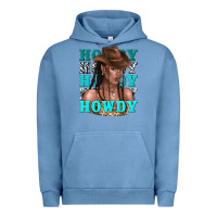 Pigment Pebble Blue howdy howdy black girl Urban Hoodie - texasbilliewilder