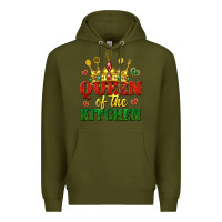 Army Green queen of the kitchen Premium Hoodie - texasbilliewilder