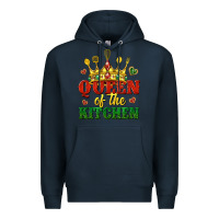 Navy queen of the kitchen Premium Hoodie - texasbilliewilder