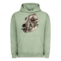 Pigment Oil Green Wolf skull Urban Hoodie - RanaPortraitStore