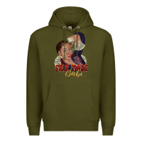 Army Green self made babe afro black woman Premium Hoodie - texasbilliewilder