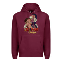 Burgundy self made babe afro black woman Premium Hoodie - texasbilliewilder