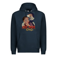 Navy self made babe afro black woman Premium Hoodie - texasbilliewilder