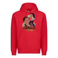 Red self made babe afro black woman Premium Hoodie - texasbilliewilder