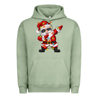 Pigment Oil Green dabbing santa with christmas lights Urban Hoodie - Zillion Design Studio