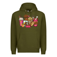 Army Green dachshund coffee cups Premium Hoodie - Zillion Design Studio