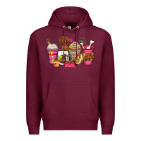 Burgundy dachshund coffee cups Premium Hoodie - Zillion Design Studio