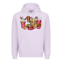 Lilac dachshund coffee cups Premium Hoodie - Zillion Design Studio