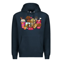 Navy dachshund coffee cups Premium Hoodie - Zillion Design Studio