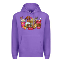 Purple dachshund coffee cups Premium Hoodie - Zillion Design Studio