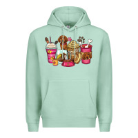 Seafoam dachshund coffee cups Premium Hoodie - Zillion Design Studio