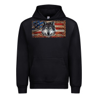 Black Wolf with american flag and leopard Urban Hoodie - RanaPortraitStore