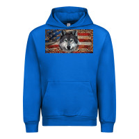 Cobalt Wolf with american flag and leopard Urban Hoodie - RanaPortraitStore