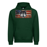 Forest Green Wolf with american flag and leopard Urban Hoodie - RanaPortraitStore