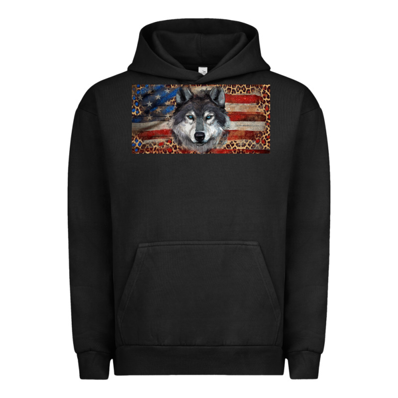 Wolf With American Flag And Leopard Urban Hoodie by RanaPortraitStore | Teevron