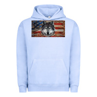 Pigment Grape Ice Wolf with american flag and leopard Urban Hoodie - RanaPortraitStore