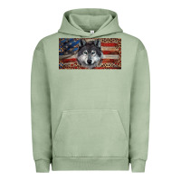 Pigment Oil Green Wolf with american flag and leopard Urban Hoodie - RanaPortraitStore