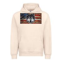 Sandshell Wolf with american flag and leopard Urban Hoodie - RanaPortraitStore