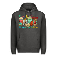 Charcoal Heather 100 days of coffee and chaos coffee cups Premium Hoodie - Zillion Design Studio