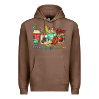 Chestnut 100 days of coffee and chaos coffee cups Premium Hoodie - Zillion Design Studio