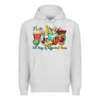 Dove Grey 100 days of coffee and chaos coffee cups Premium Hoodie - Zillion Design Studio