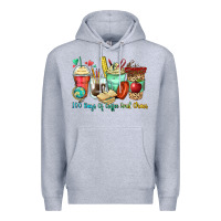 Heather Grey 100 days of coffee and chaos coffee cups Premium Hoodie - Zillion Design Studio