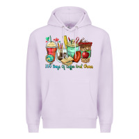 Lilac 100 days of coffee and chaos coffee cups Premium Hoodie - Zillion Design Studio