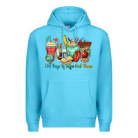 Ocean Blue 100 days of coffee and chaos coffee cups Premium Hoodie - Zillion Design Studio