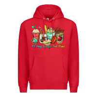 Red 100 days of coffee and chaos coffee cups Premium Hoodie - Zillion Design Studio