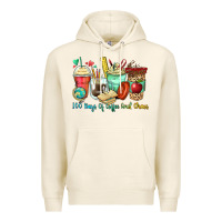 Tofu 100 days of coffee and chaos coffee cups Premium Hoodie - Zillion Design Studio