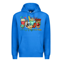 True Royal 100 days of coffee and chaos coffee cups Premium Hoodie - Zillion Design Studio