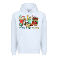 White 100 days of coffee and chaos coffee cups Premium Hoodie - Zillion Design Studio
