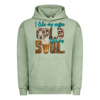 Pigment Oil Green i like my coffee cold like my soul Urban Hoodie - texasbilliewilder