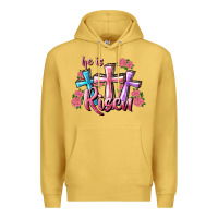 Antique Gold He Is Risen Cross Premium Hoodie - RanaPortraitStore