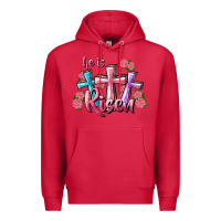 Cardinal He Is Risen Cross Premium Hoodie - RanaPortraitStore