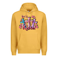 Mustard He Is Risen Cross Premium Hoodie - RanaPortraitStore