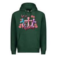 Sports Green He Is Risen Cross Premium Hoodie - RanaPortraitStore