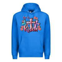 True Royal He Is Risen Cross Premium Hoodie - RanaPortraitStore