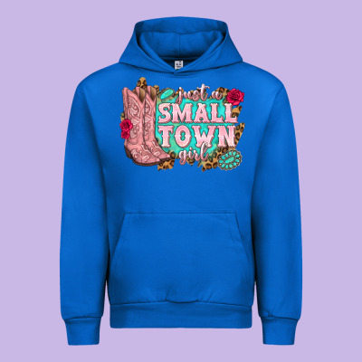 Urban Hoodie just a small town girl cowgirl boots