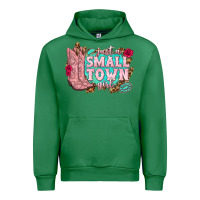 Emerald just a small town girl cowgirl boots Urban Hoodie - texasbilliewilder