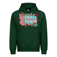 Forest Green just a small town girl cowgirl boots Urban Hoodie - texasbilliewilder