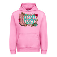 Fuchsia Pink just a small town girl cowgirl boots Urban Hoodie - texasbilliewilder