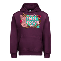 Mauve Wine just a small town girl cowgirl boots Urban Hoodie - texasbilliewilder