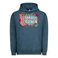 Pigment Midnight Navy just a small town girl cowgirl boots Urban Hoodie - texasbilliewilder