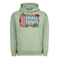 Pigment Oil Green just a small town girl cowgirl boots Urban Hoodie - texasbilliewilder