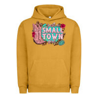 Pigment Peanut Butter just a small town girl cowgirl boots Urban Hoodie - texasbilliewilder