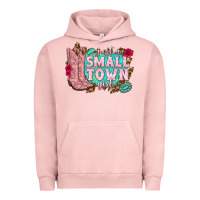 Pigment Salmon just a small town girl cowgirl boots Urban Hoodie - texasbilliewilder