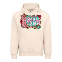 Sandshell just a small town girl cowgirl boots Urban Hoodie - texasbilliewilder