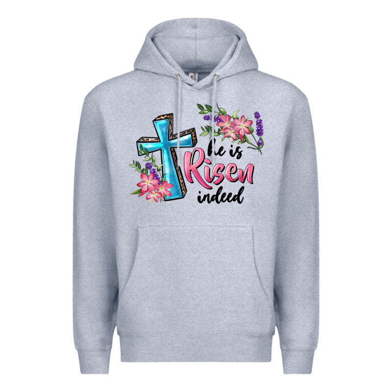 He Is Risen Indeed Cross And Flowers Premium Hoodie by RanaPortraitStore | Teevron