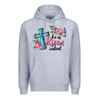 Heather Grey He Is Risen Indeed Cross And Flowers Premium Hoodie - RanaPortraitStore